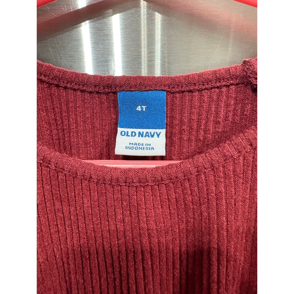 4/$20 Red Ribbed LS Dress - Old Navy - 4T - Picture 3 of 3